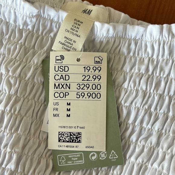 White Peplum Top NWT - Picture 3 of 3